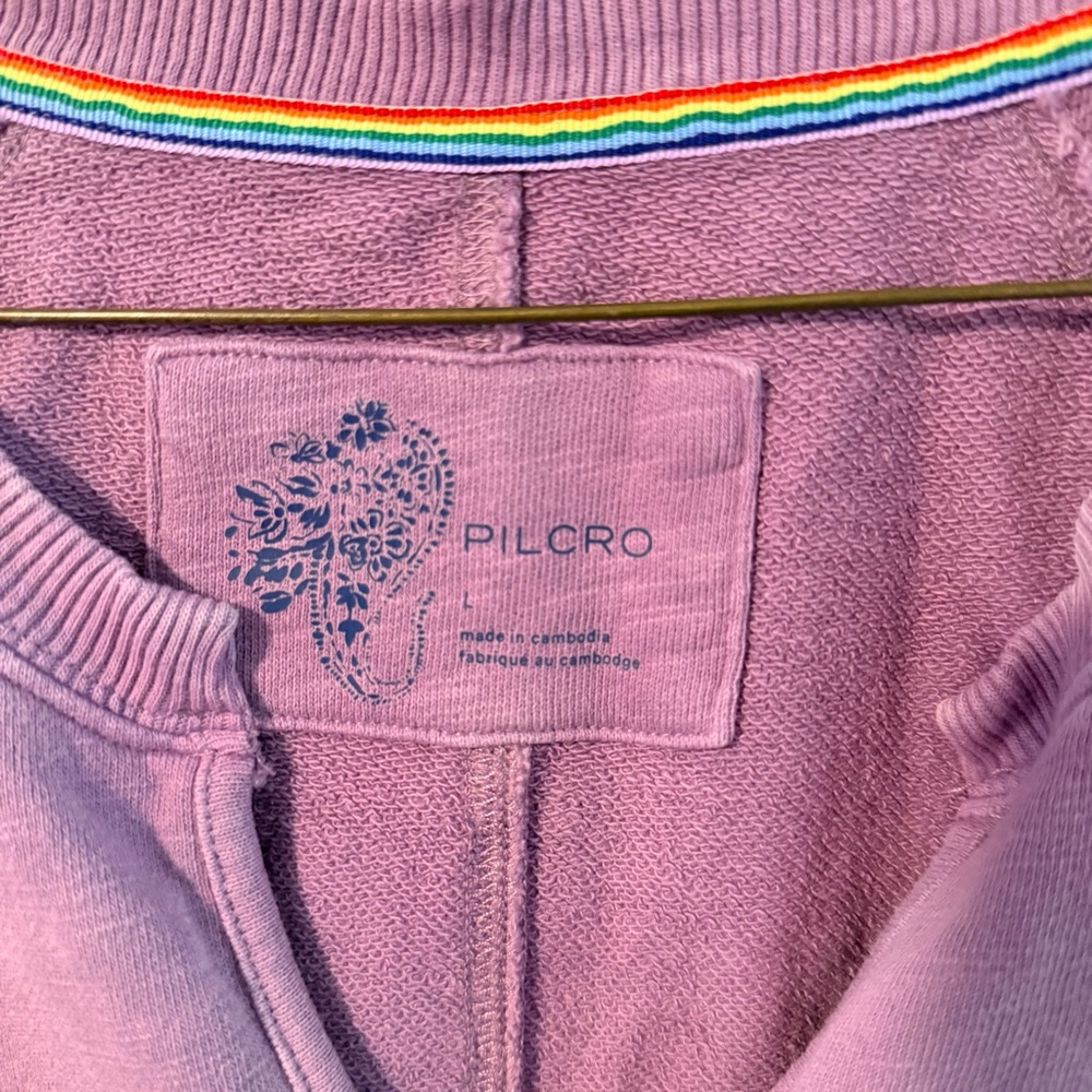 Pilcro from Anthropologie Washed Lavender V-Neck Short Sleeve Top - Picture 2 of 4